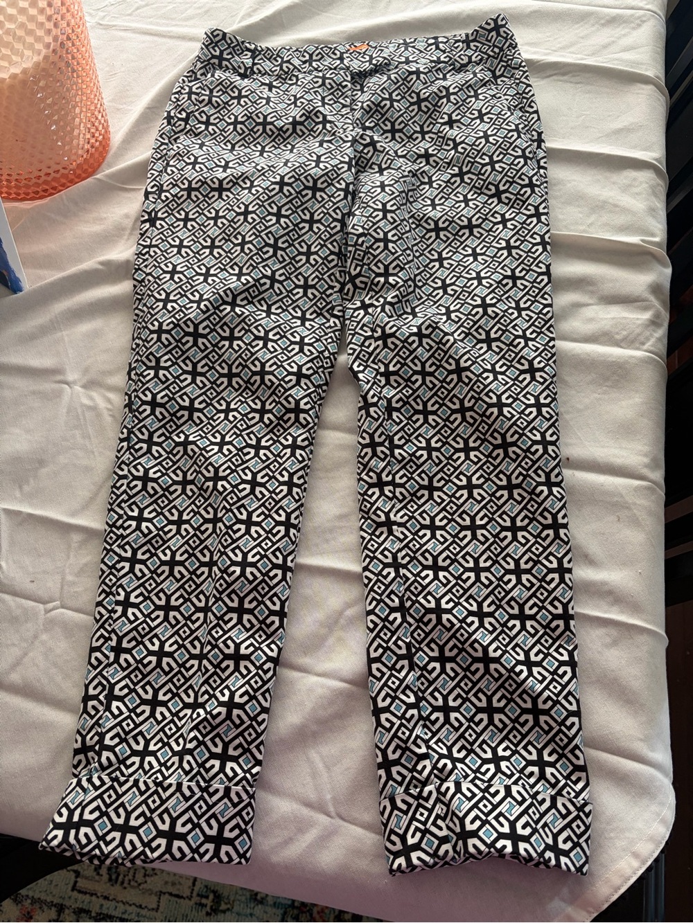 Black & White Geometric Print Pants